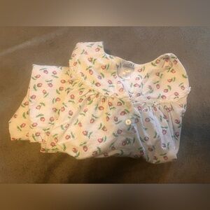 Vintage Cuddledown 100% Cotton Flannel Rose Pajamas Set Size XXL Cozy Grandma